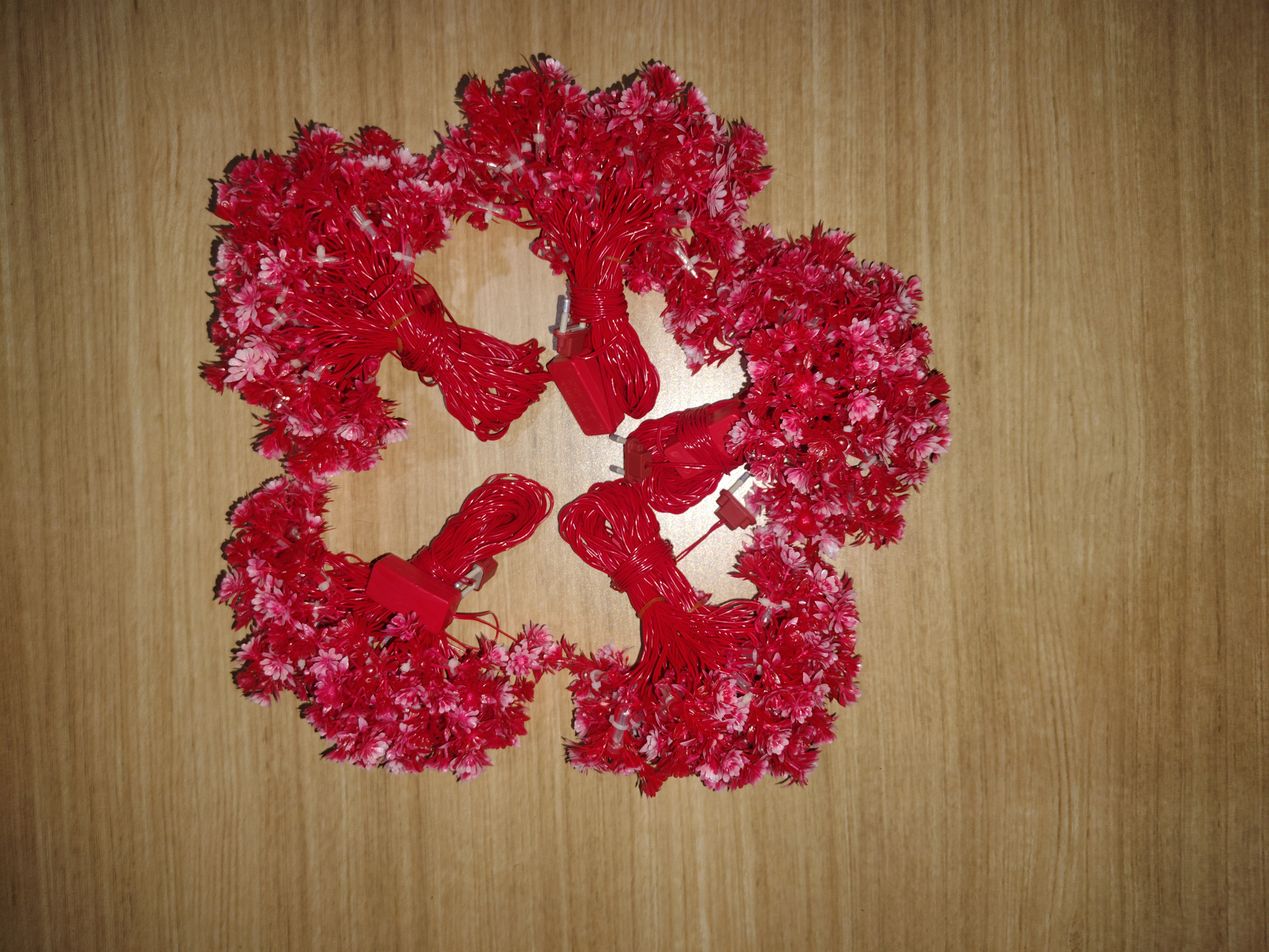 Artificial Flower Red Rice Light – Pack of 5 | Decorative LED Light for Home, Festivals & Parties | Banka Bazaar