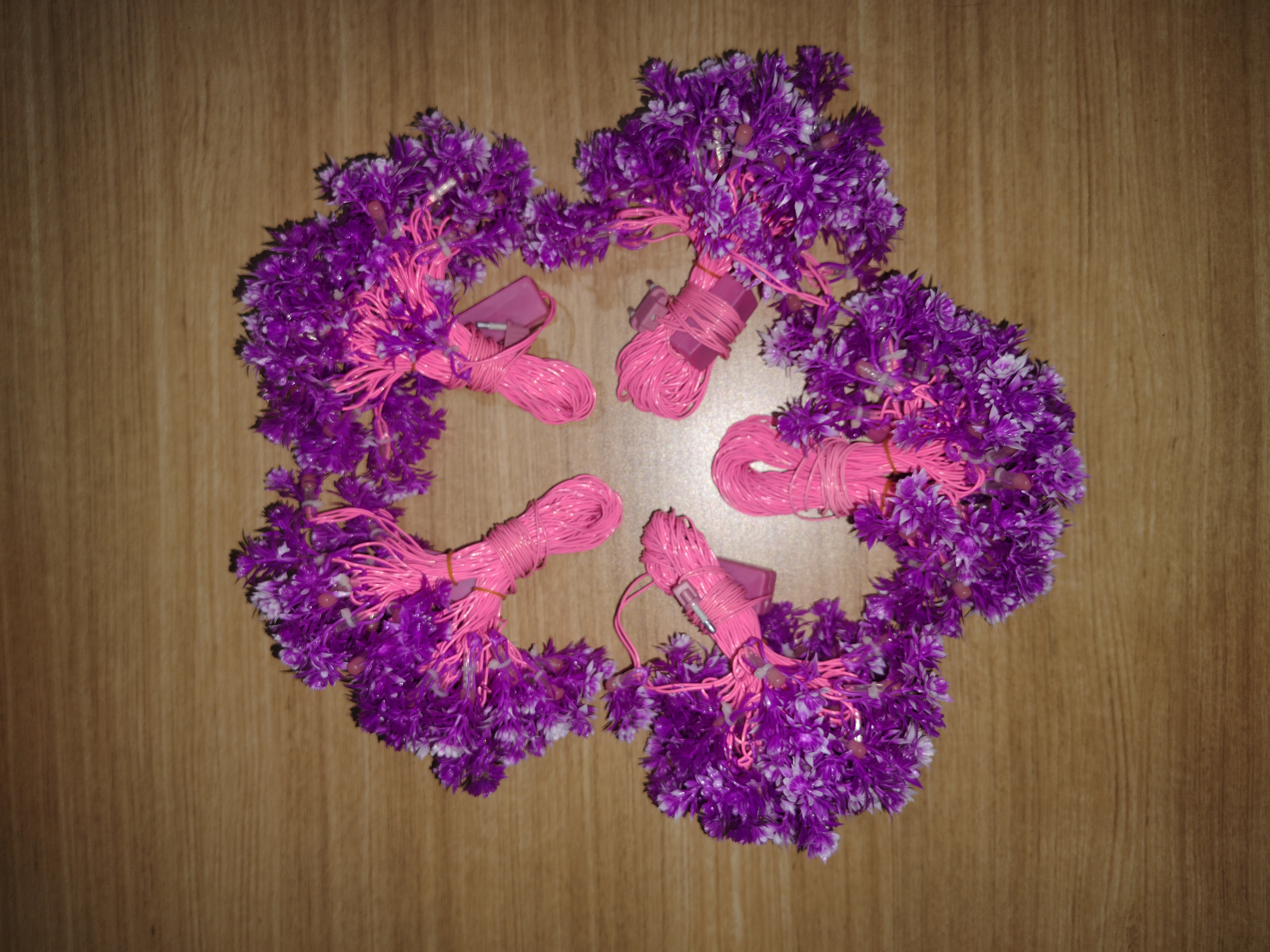 Artificial Flower Pink Rice Light – Pack of 5 | Decorative LED Light for Home, Festivals & Parties | Banka Bazaar