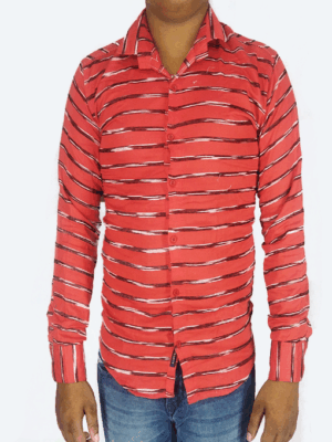 Men’s Red Striped Full Sleeve Shirt – Stylish Casual Wear at Low Price | Generic