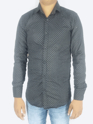 Men’s Black Printed Full Sleeve Shirt – Smart Casual Wear at Low Price | Generic