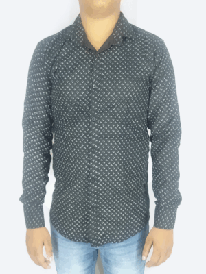 Men’s Black Printed Full Sleeve Shirt – Stylish Daily Wear at Low Price | Generic