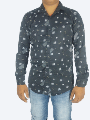 Men’s Black Printed Full Sleeve Shirt – Trendy Casual Look at Low Price | Generic