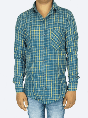 Men’s Blue Checked Full Sleeve Shirt – Classic Casual Look at Low Price | Generic