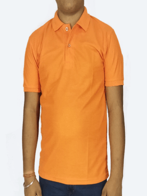 Men’s Orange Polo T-Shirt – Comfortable Daily Wear at Low Price | Generic